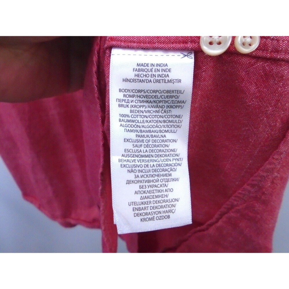 Polo Ralph Lauren Chambray Oxford Shirt Mens XL Red Short Sleeve Classic Flesh - Picture 9 of 10